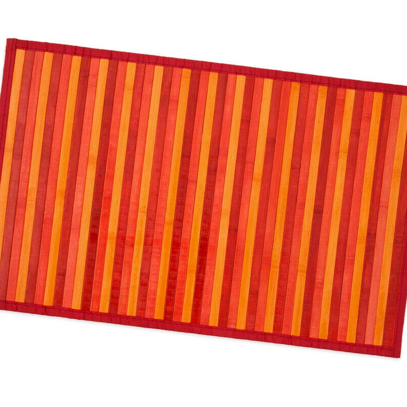 Dywan Bambusowy 50x95 cm Antypoślizgowa Prostokątny Obrus śniadaniowy Czerwony