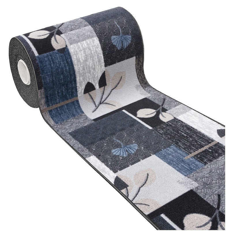 Dywan Kuchenny 50x80 cm Antypoślizgowa 100% Made in Italy Zmywalny Liście Szary