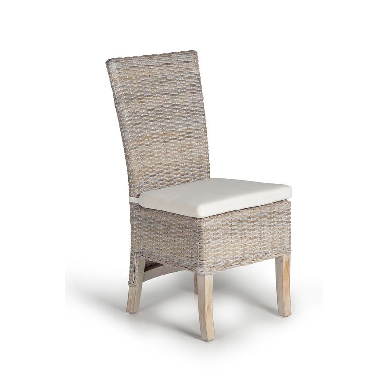 Krzesło z naturalnego rattanu 47 cm w stylu śródziemnomorskim - 100x47x58 GYC