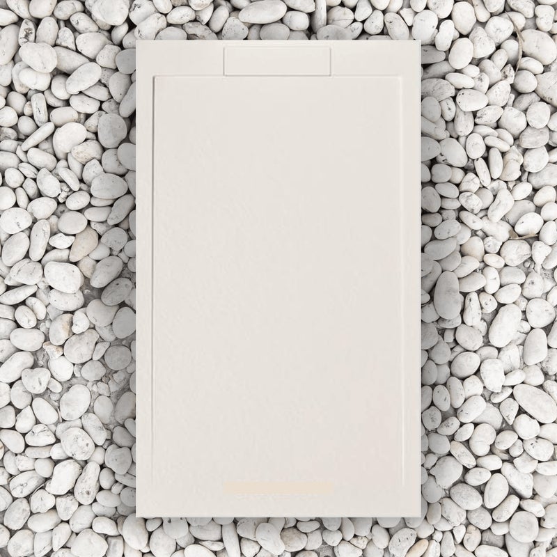 Brodzik PRYSZNICOWY 110x90 cm BEŻOWY Vulcano Line SLIM Z żywicy i proszku marmurowego z kratką boczną Z ŻYWICY MARMUROWEJ - FRASCIO