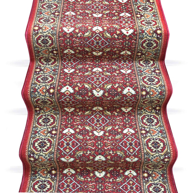 Biegacz Schodowy 67x180 cm 100% Made in Italy Burta Korytarz Kroki Burgundowy