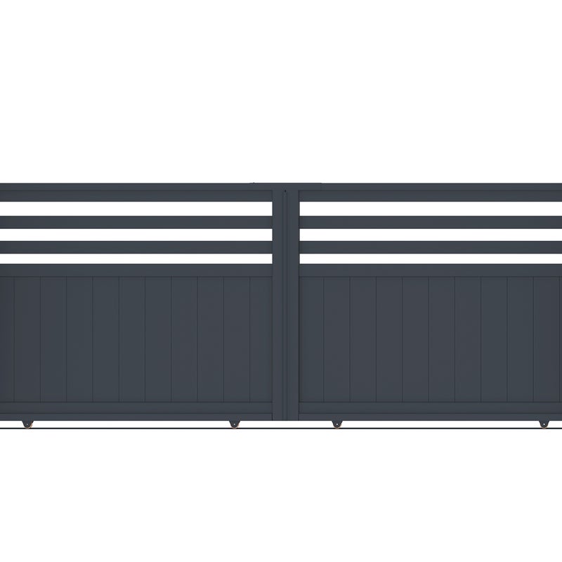 Brama przesuwna 3,7m NEVIS wys. 160cm aluminium szare