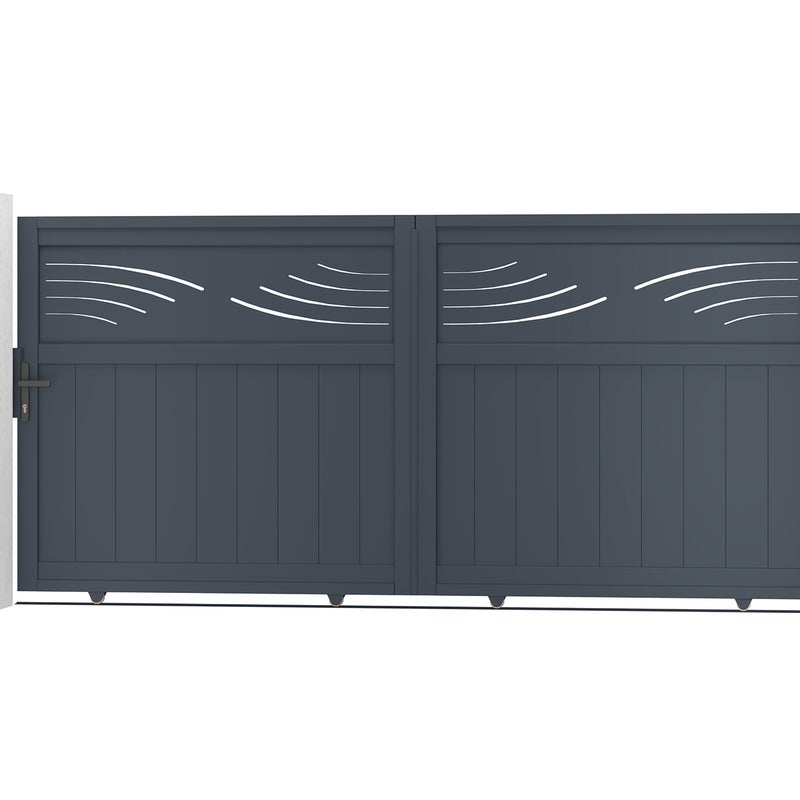 Brama przesuwna 3m HALTI H.160cm szare aluminium