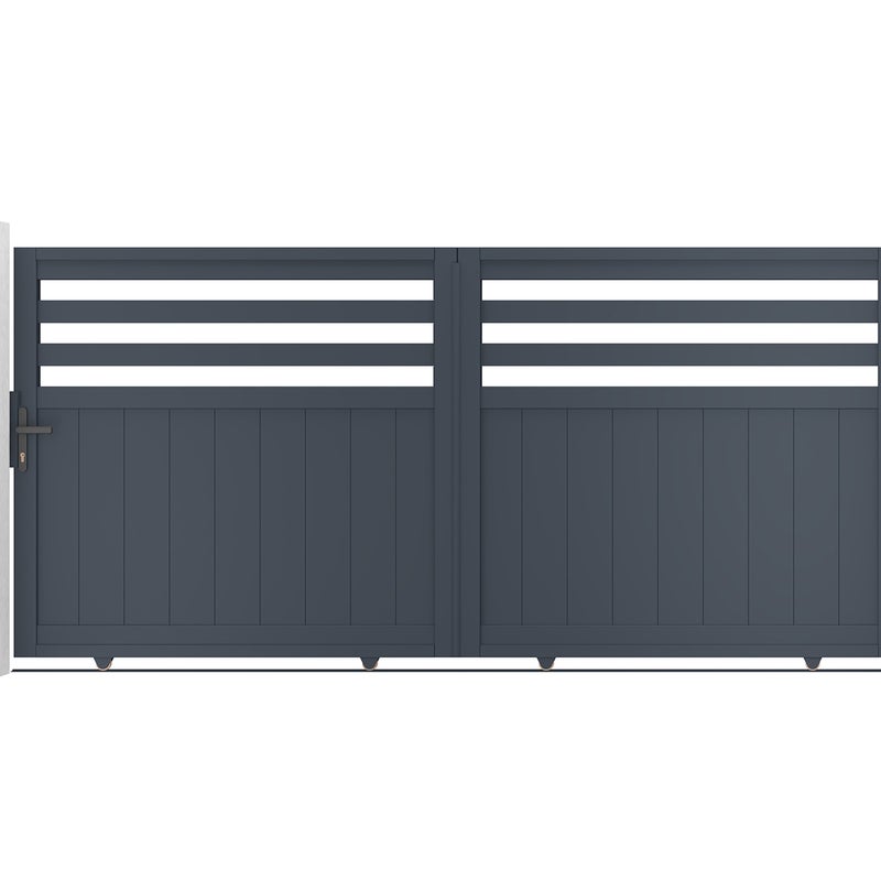 Brama przesuwna 4m HALTI H.140cm szare aluminium