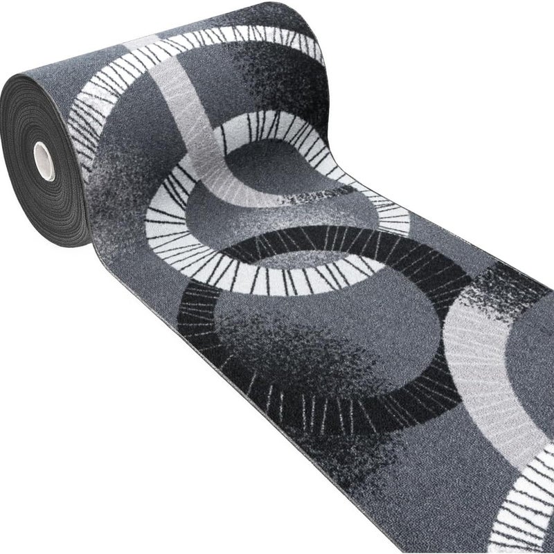 Dywan Kuchenny 50x80 cm Antypoślizgowa 100% Made in Italy Zmywalny Koła Szary