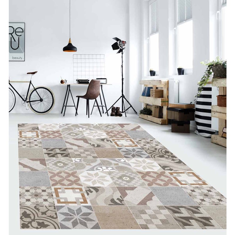 Winylowe płytki dywanowe vintage B 100x133 cm - PVC antypoślizgowe, winylowe do kuchni lub salonu, zmywalne, wodoodporne styl
