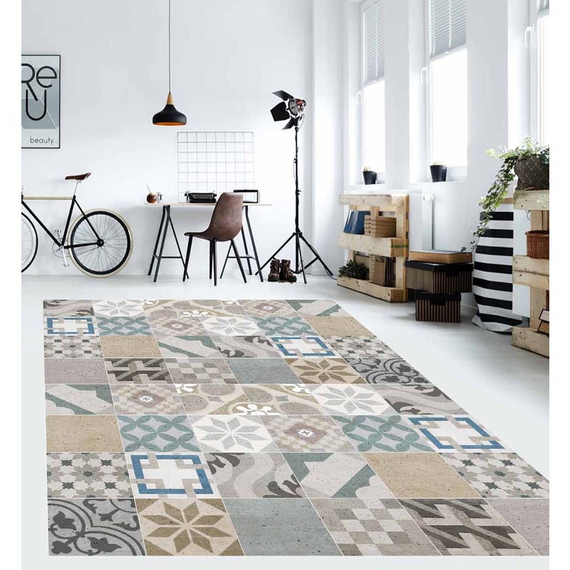 Winylowe płytki dywanowe vintage A 200x266 cm - PVC antypoślizgowe, winylowe do kuchni lub salonu, zmywalne, wodoodporne styl