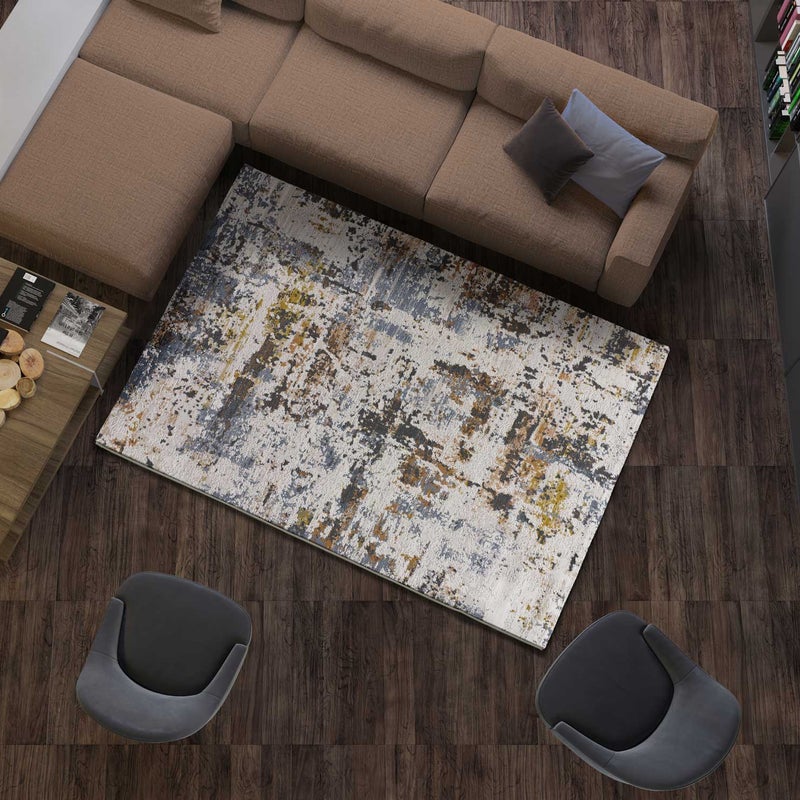 Wielokolorowy prostokątny dywan wewnętrzny 134 x 200 cm SPRINGS abstrakcja - ATTICGO