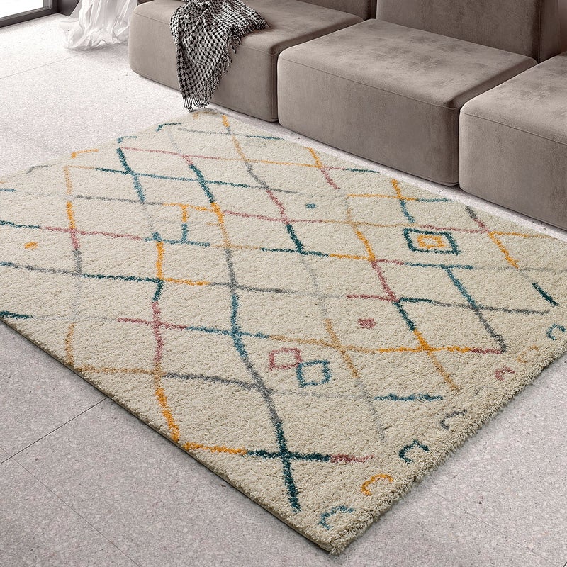 KALYNA Berber wielokolorowy prostokątny dywan do wnętrz 160 x 230 cm - ATTICGO