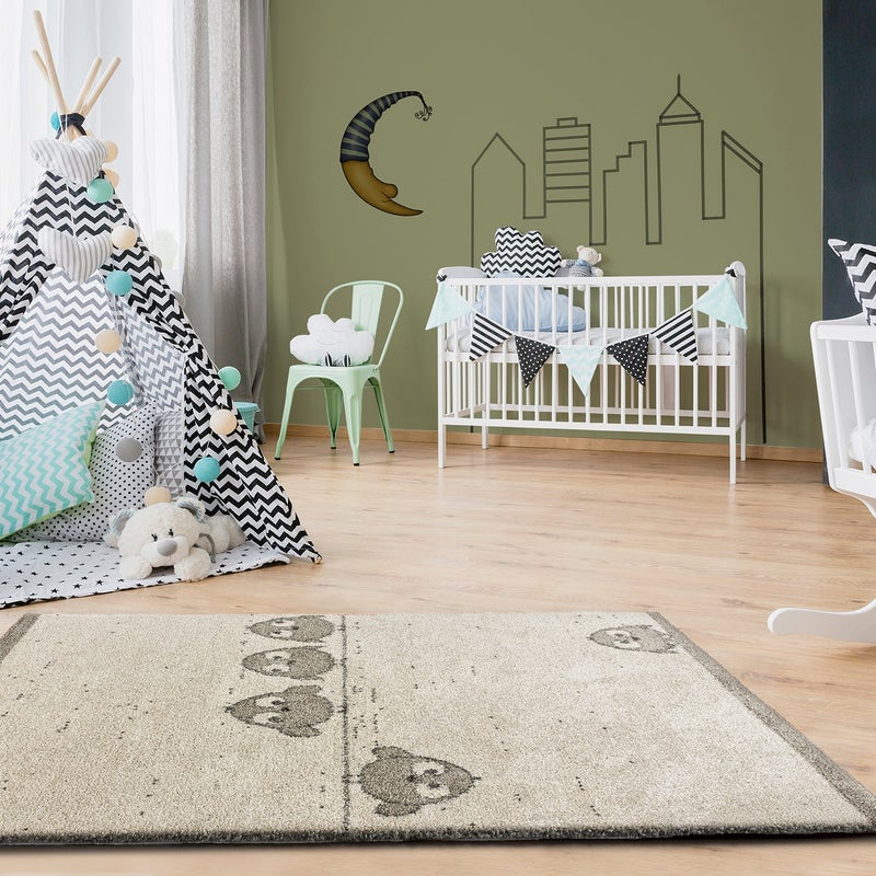 Prostokątny biały dywan do wnętrz 115 x 170 cm CRANBERRY Kids - ATTICGO