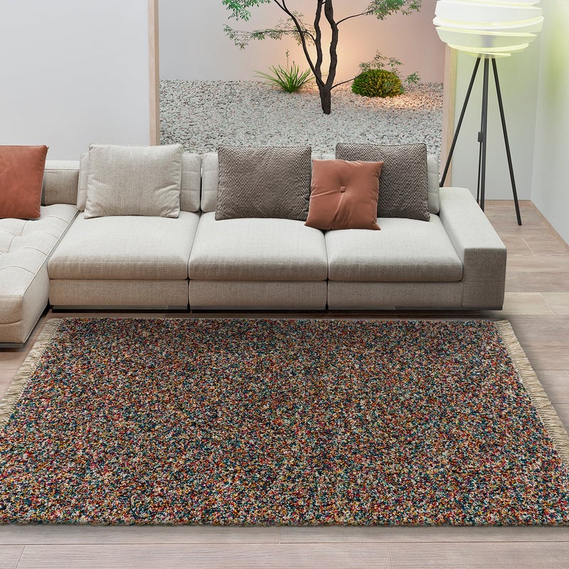 Wielokolorowy prostokątny dywan do wnętrz 80 x 150 cm YEBEL abstract - ATTICGO