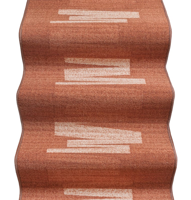 Biegacz Schodowy 67x180 cm 100% Made in Italy Burta Korytarz Kroki Efekt Barokowy Pomarańczowy