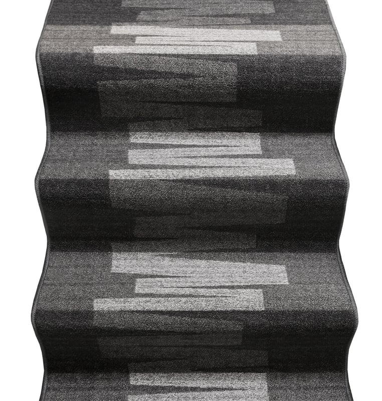 Biegacz Schodowy 67x240 cm 100% Made in Italy Burta Korytarz Kroki Efekt Barokowy Szary