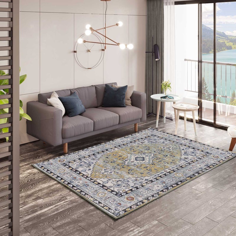 Prostokątny wielokolorowy dywan do wnętrz 140 x 200 cm MABEL vintage - ATTICGO