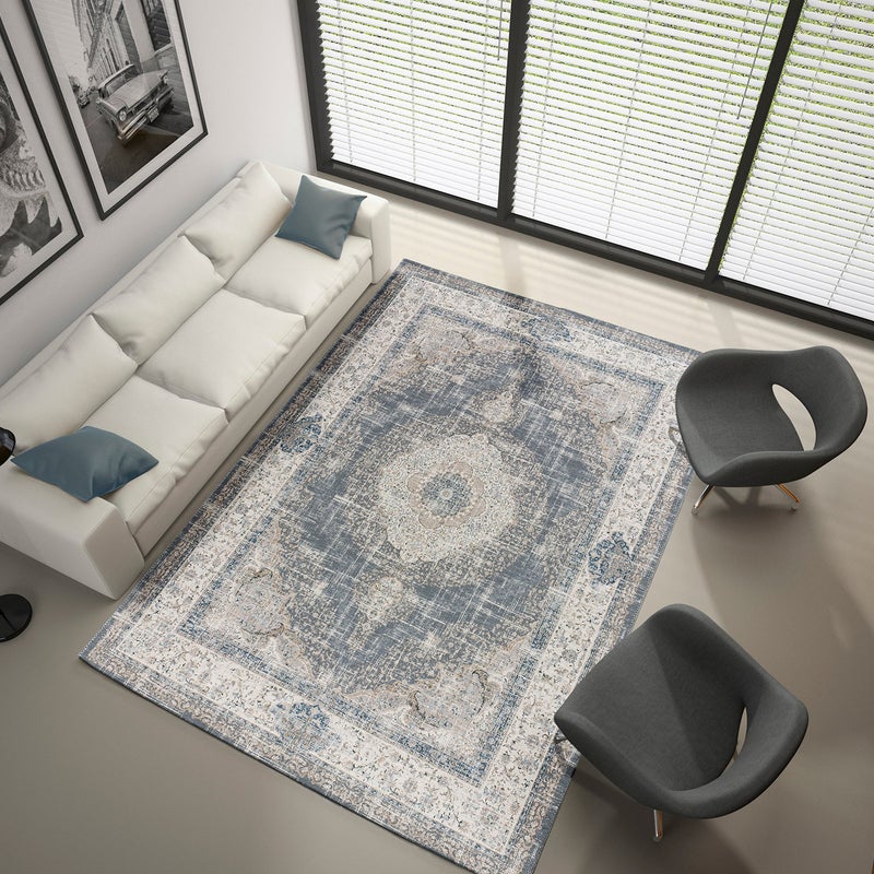 Prostokątny szary dywan do wnętrz 80 x 150 cm NEILA vintage - ATTICGO