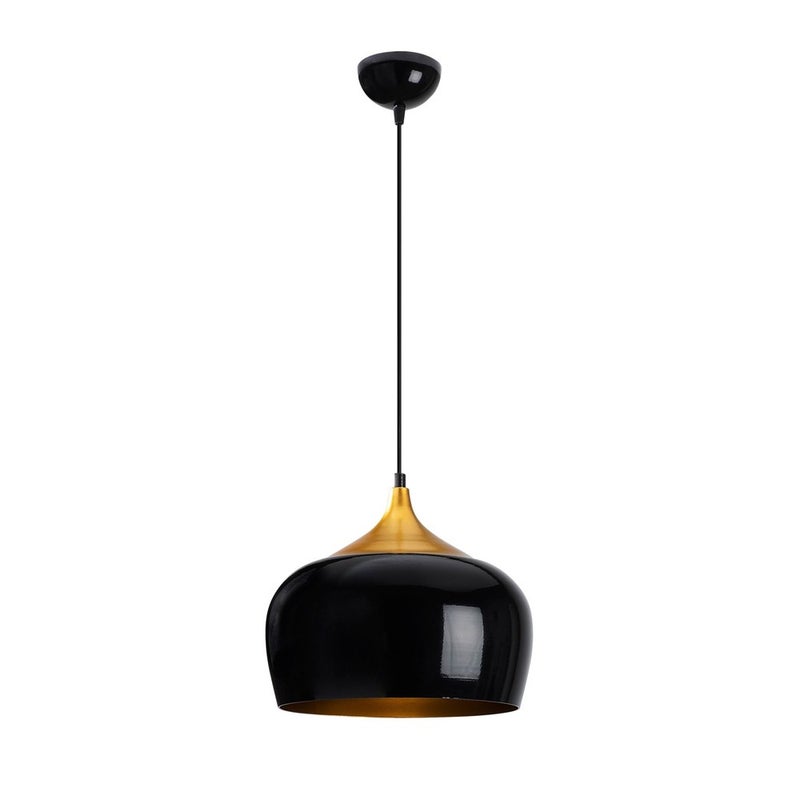 Harvey vintage czarno-złota lampa wisząca z otwartym kloszem ø30 cm