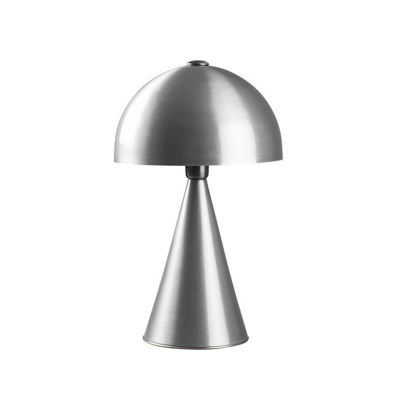 Minimalistyczna lampa stołowa Momo z czarnym metalowym kloszem w kształcie kopuły i turkusowym wnętrzem ø30 cm