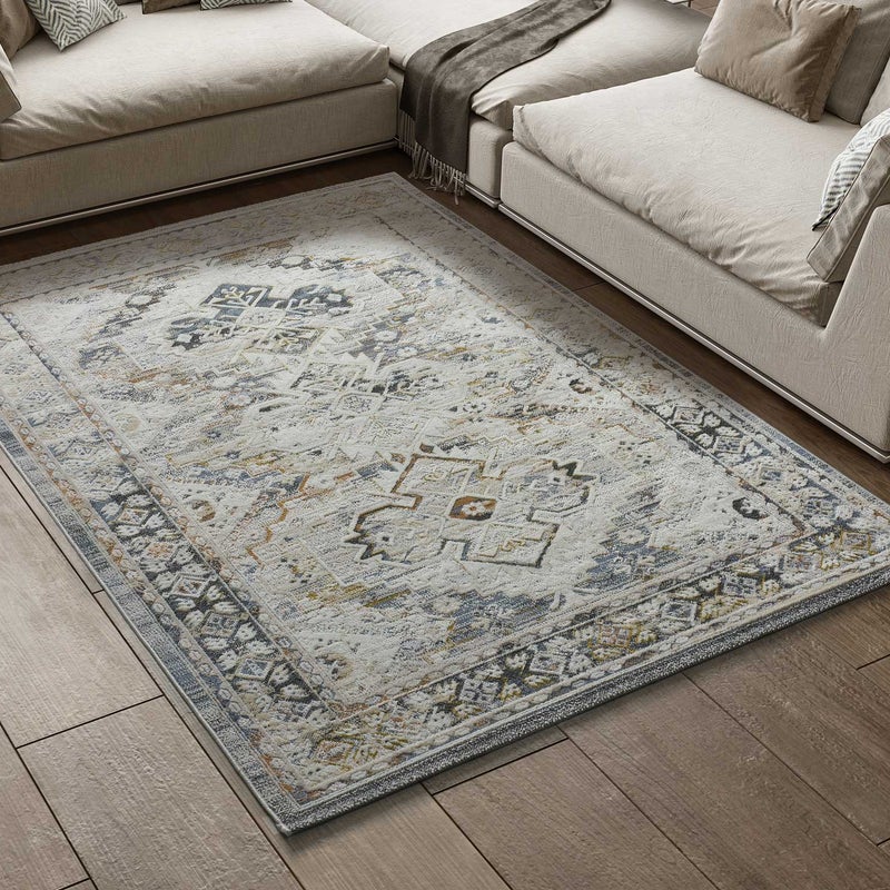 Prostokątny wielokolorowy dywan do wnętrz 77 x 150 cm SPRINGS vintage - ATTICGO