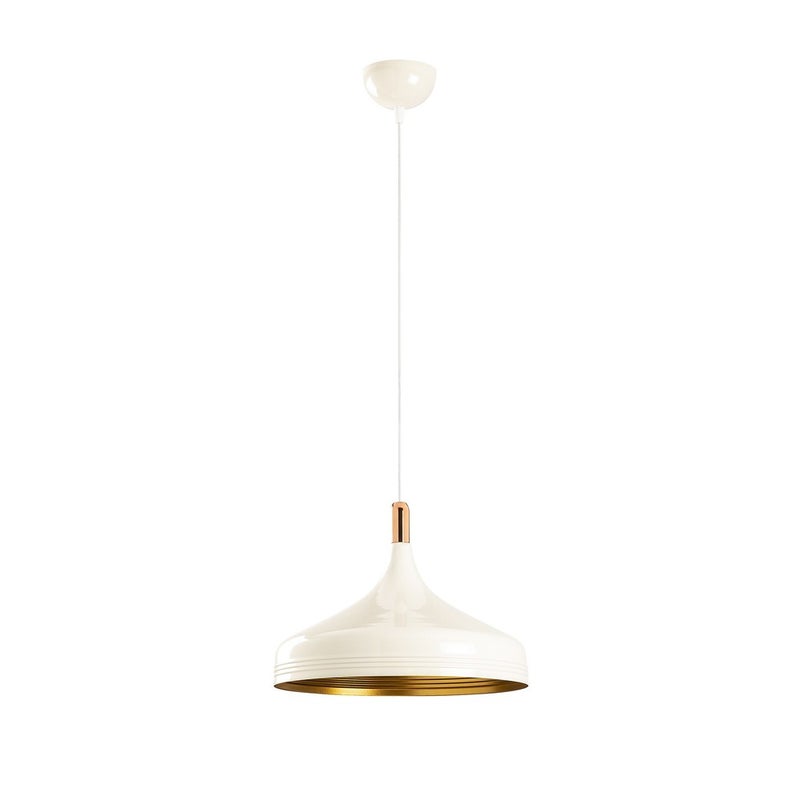 Nowoczesna lampa sufitowa Sami biało-złote wnętrze z miedzianymi detalami ø36 cm