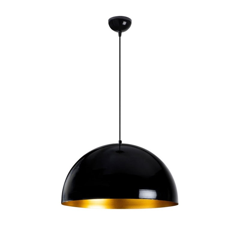 Lampa sufitowa Harvey czarno-złota nowoczesna prosta z kloszem kopułowym ø50cm