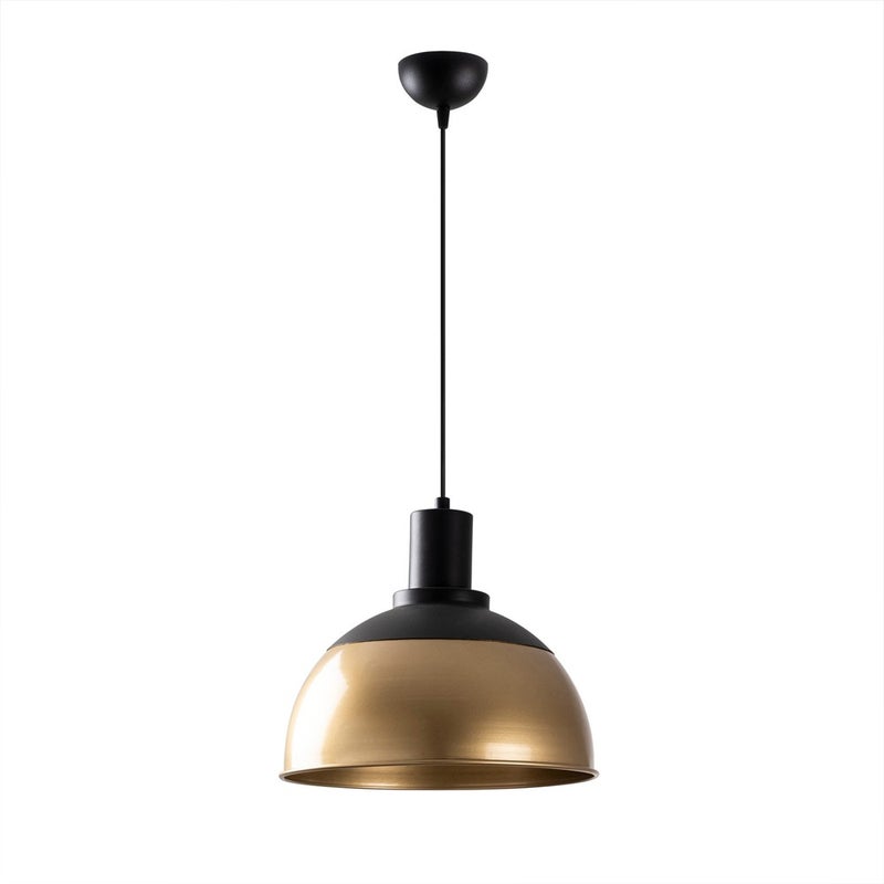Lampa wisząca Momo w stylu retro z czarno-złotym abażurem w stylu vintage ø30 cm