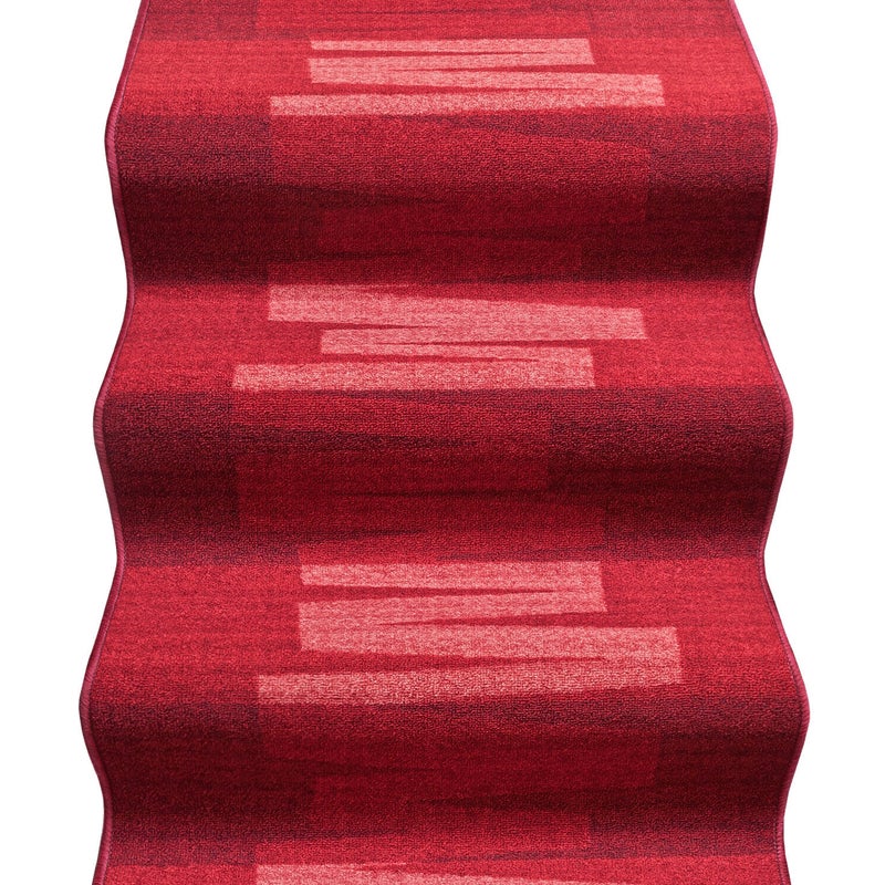 Biegacz Schodowy 67x800 cm 100% Made in Italy Burta Korytarz Kroki Efekt Barokowy Burgundowy