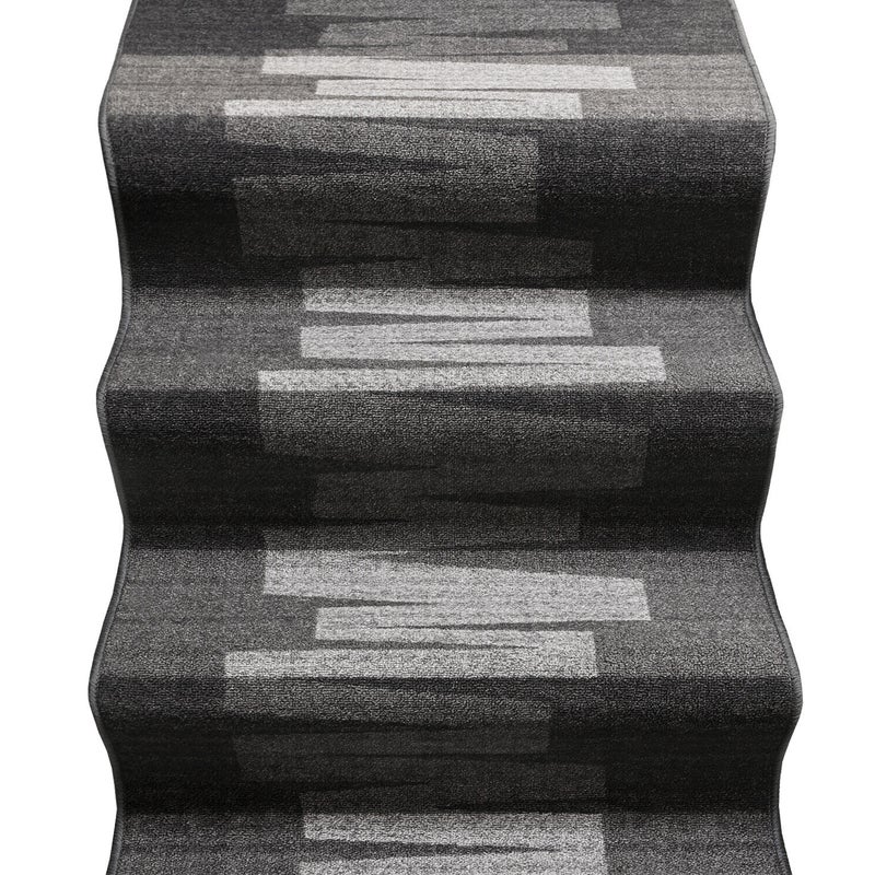 Biegacz Schodowy 67x550 cm 100% Made in Italy Burta Korytarz Kroki Efekt Barokowy Szary