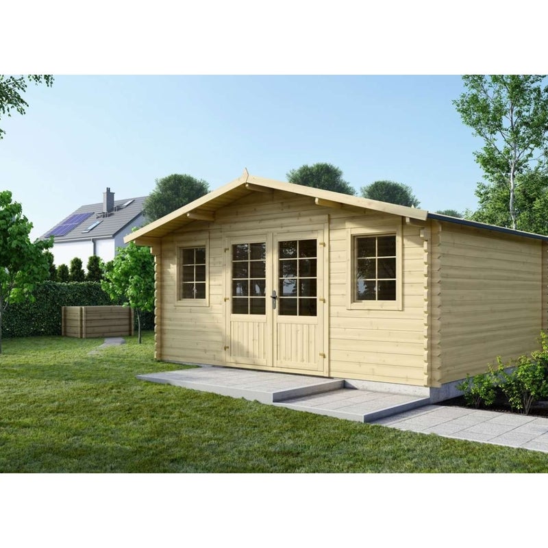 Domek ogrodowy ALTANKA 19,20 m2 - 4,80x4 m - 40 mm, drewniany, DOM370, 1 szt.