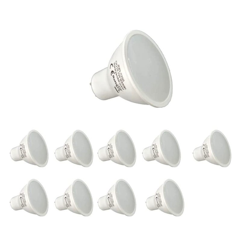 Zestaw 10 żarówek LED GU10 o mocy 7 W, 650 lumenów, chłodne białe światło 6000 K, żarówki energooszczędne