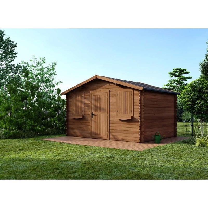 Domek ogrodowy ALTANKA 12 m2 - 4x3 m - 28 mm, drewniany, impregnowany, DOM418, 1szt.