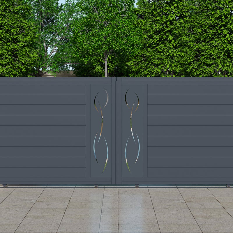 Brama przesuwna 3m LIFE wys. 180cm szare aluminium