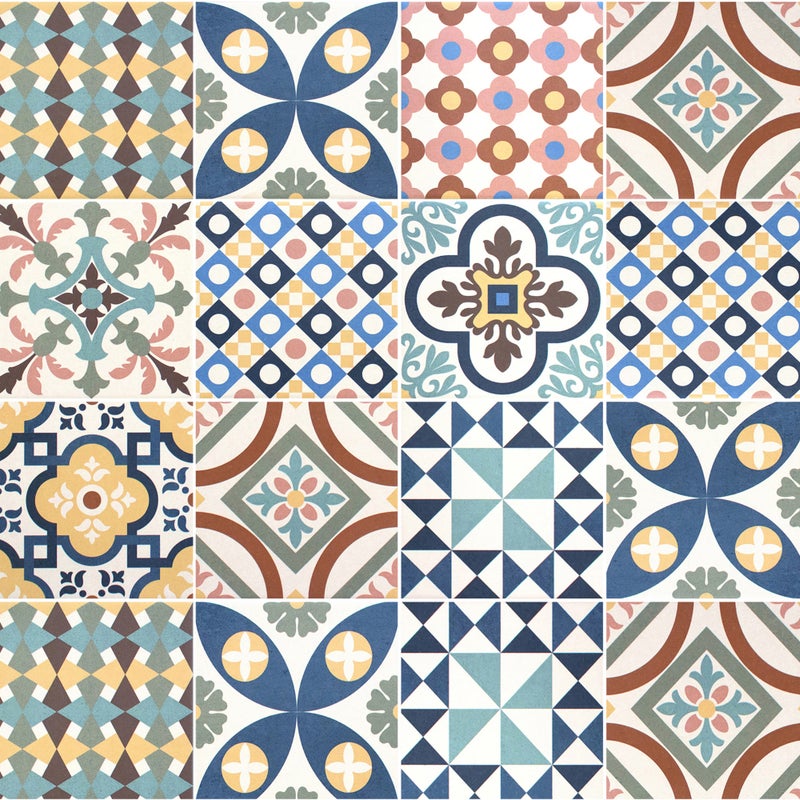 Dywan winylowy puig i Cadafalch 66x100 cm - PVC antypoślizgowa, winylowa do kuchni lub salonu, zmywalna, styl hydrauliczny, wielokolorowa