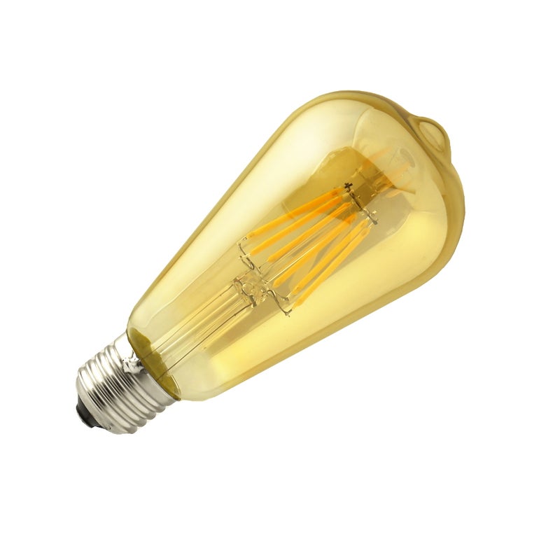 Żarówka LED ST64 Filament 6W E27 biała 2700K złota