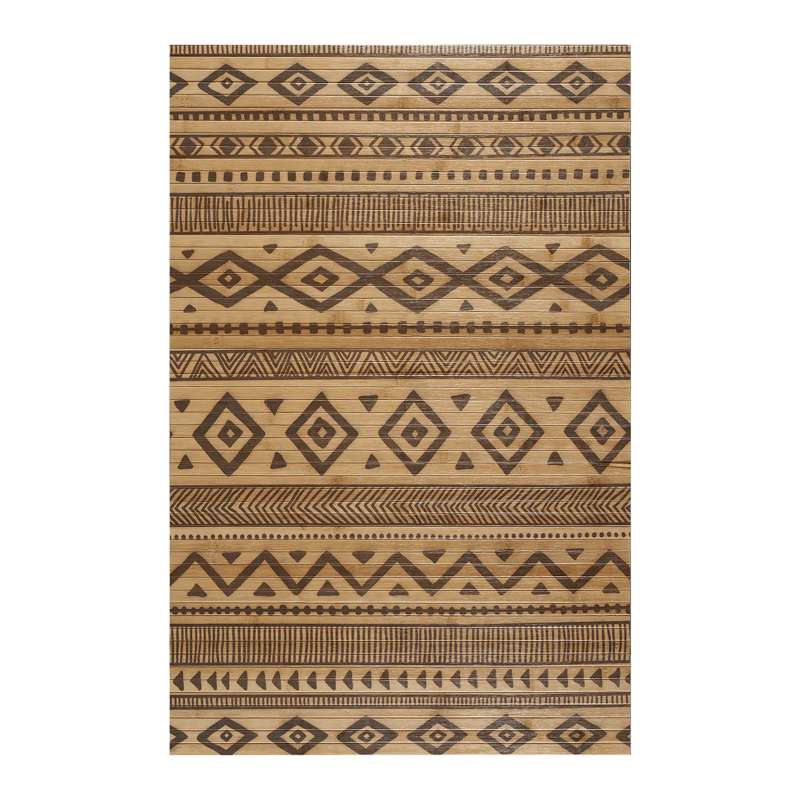Dywan z naturalnego bambusa, antypoślizgowy, Etniczny Czarny120 x 180 cm