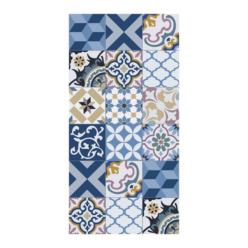 Dywan winylowy VinylFloor, dywan z nadrukiem PVC, zmywalny i antypoślizgowy, Niebieski. 140 x 200 cm