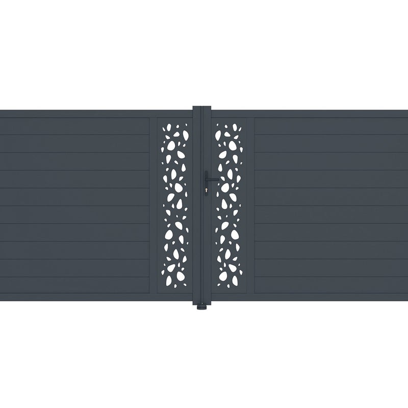 Brama aluminiowa dwuskrzydłowa 4m SUNNY 400B180 Szara