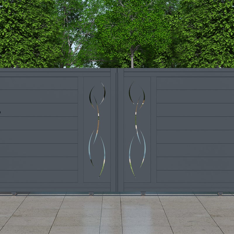 Brama przesuwna 4m LIFE wys. 140cm szare aluminium