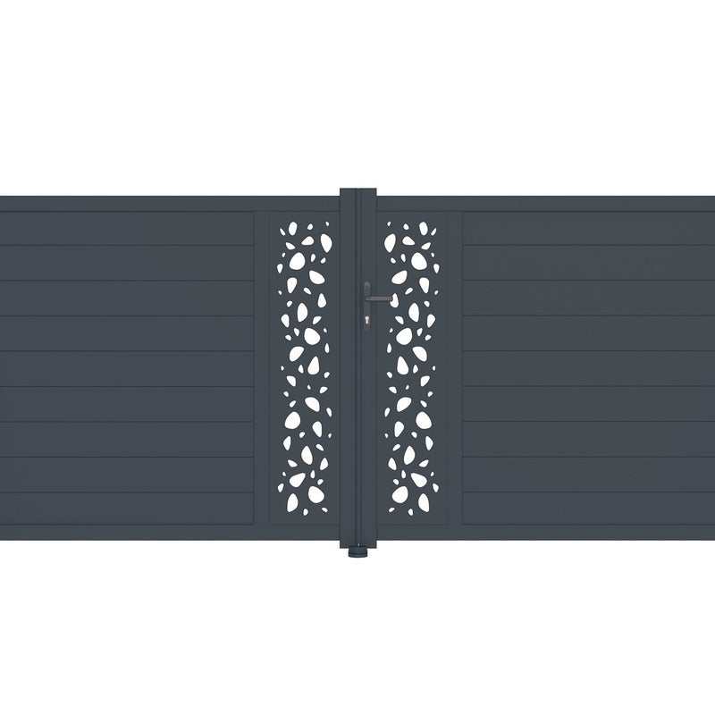 Brama aluminiowa dwuskrzydłowa 3.5m SUNNY 350B160 Szara