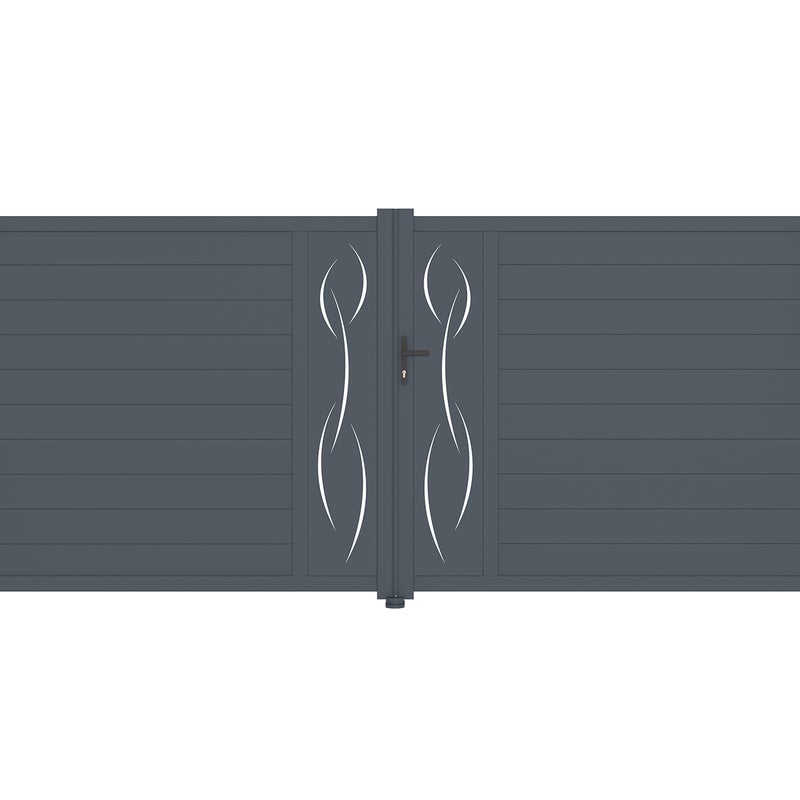 Brama aluminiowa dwuskrzydłowa 4m LIFE 400B180 Szara
