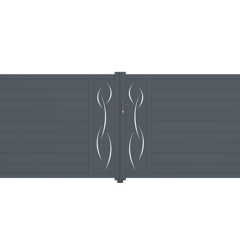 Brama aluminiowa dwuskrzydłowa 4m LIFE 400B160 Szara