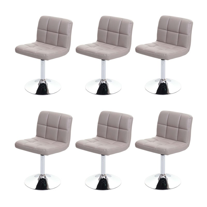 Zestaw 6 krzeseł do jadalni Krzesło obrotowe Kavala imitacja skóry chrom ~ taupe-grey