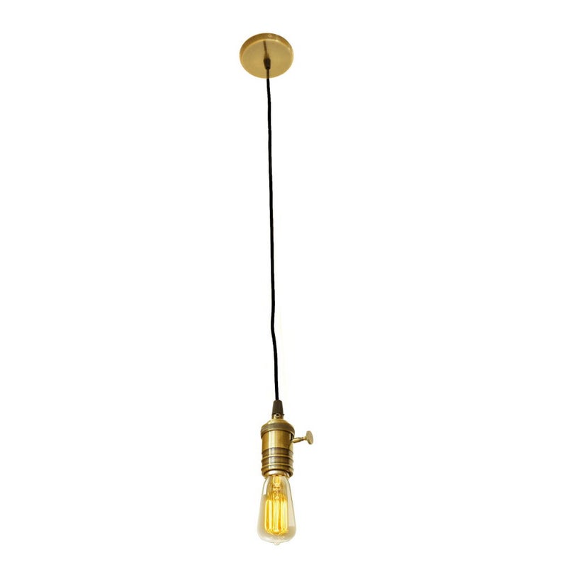Lampa wisząca retro gniazdo E27 brąz