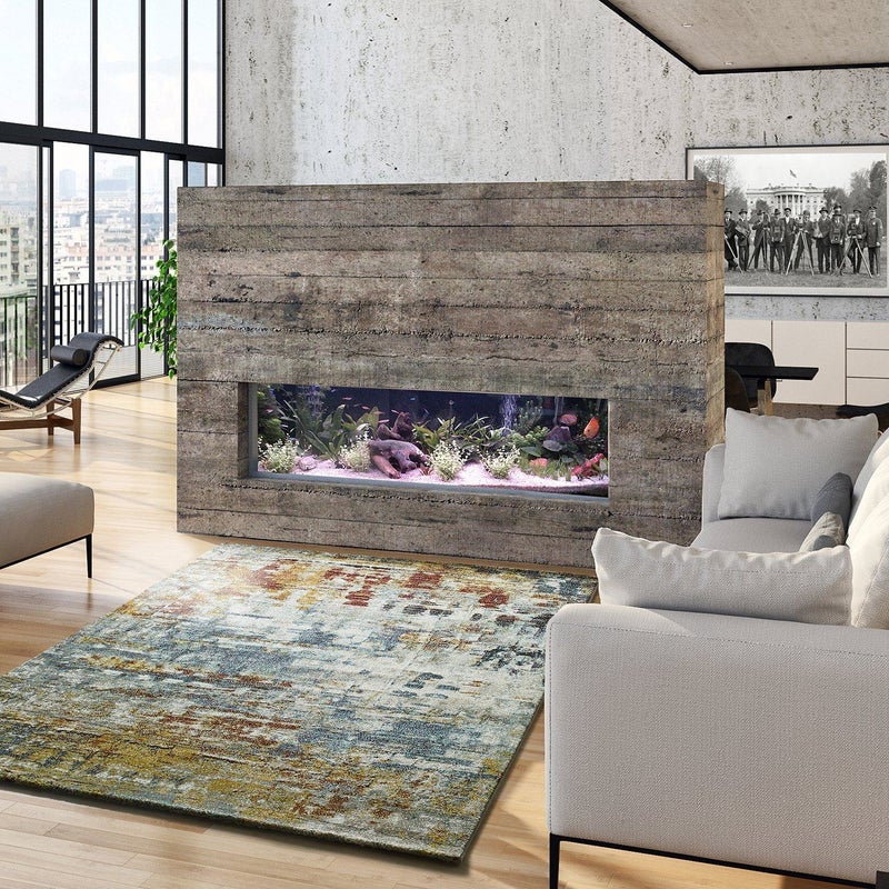 Prostokątny wielokolorowy dywan do wnętrz 60 x 120 cm NAIA abstract - ATTICGO