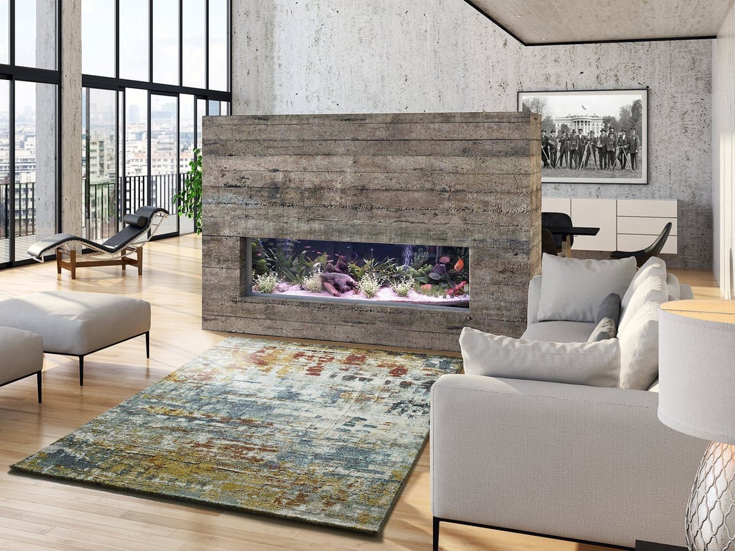 Prostokątny wielokolorowy dywan do wnętrz 140 x 200 cm NAIA abstract - ATTICGO