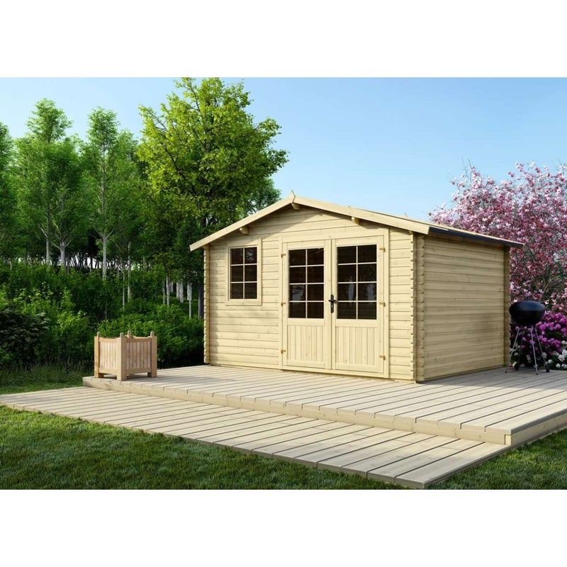 Domek ogrodowy ALTANKA 11,70 m2 - 3,90x3 m - 34 mm, drewniany, DOM561, 1 szt.