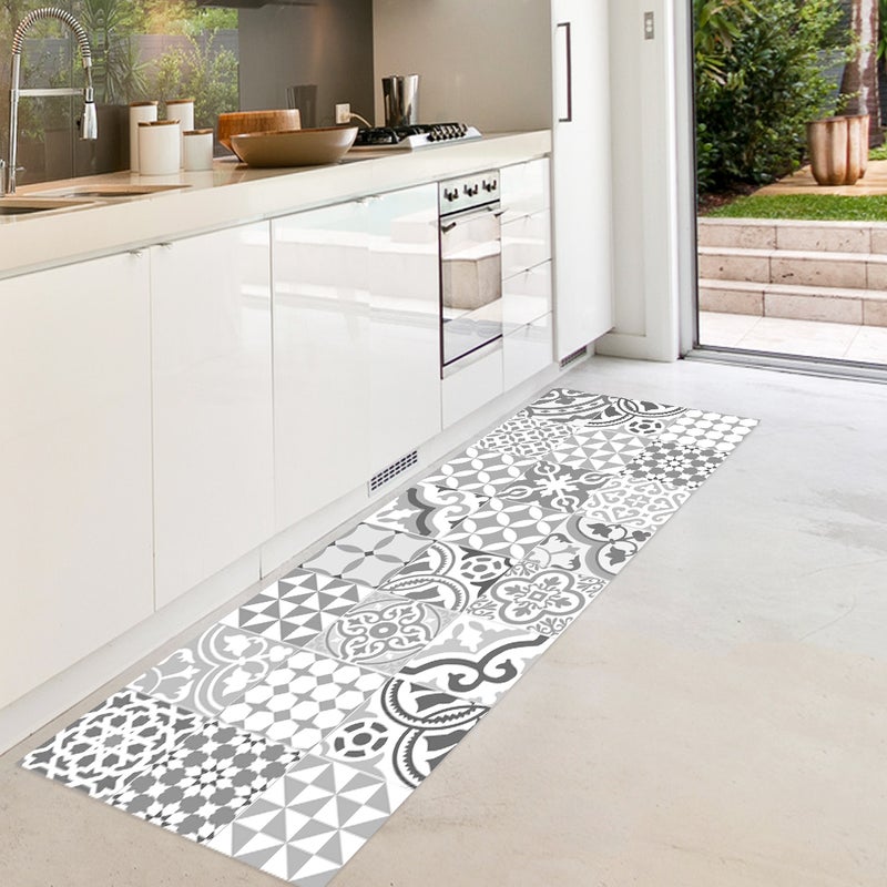 Dywan winylowy Chamonix 66x100 cm - antypoślizgowy PVC, winylowy do kuchni lub salonu, zmywalny, styl hydrauliczny