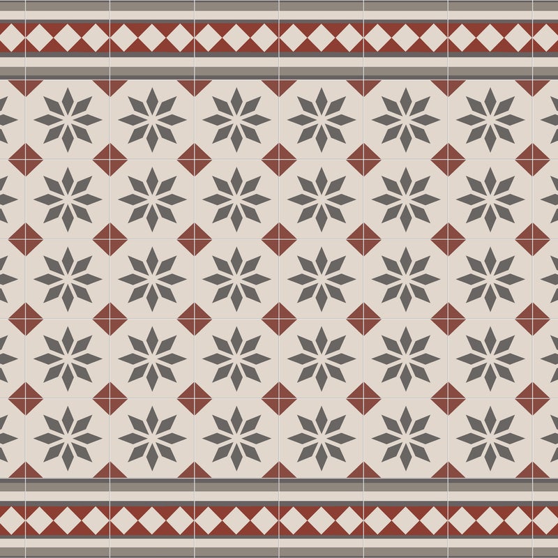 Dywan winylowy Jolie 66x100 cm - antypoślizgowy PVC, winylowy do kuchni lub salonu, zmywalny, styl hydrauliczny