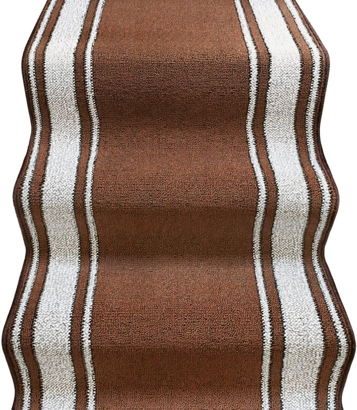 Biegacz Schodowy 67x700 cm 100% Made in Italy Burta Klasyczny Korytarz Kroki Styl Brązowy