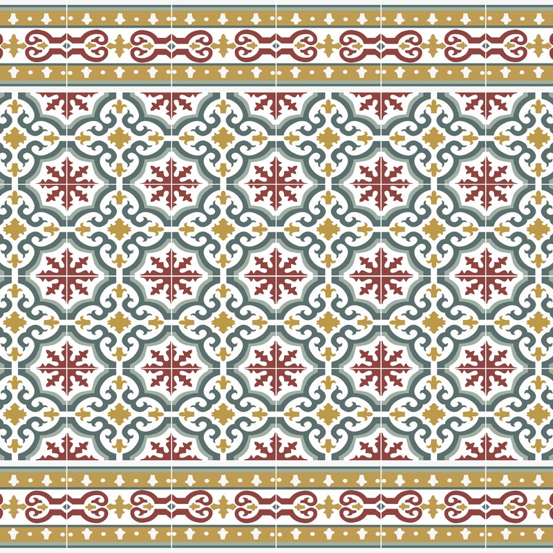 Dywan winylowy Brigitte 66x100 cm - PVC antypoślizgowa, winylowa do kuchni lub salonu, zmywalna, styl hydrauliczny