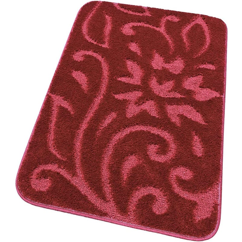Mata łazienkowa Miękka Dywanik Przyłóżkowy Nowoczesny Elegancki Antypoślizgowy Chłonny Burgundowy 55x90 cm